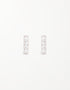 Elegant Sterling Silver Bar Stud Earrings with Cubic Zirconia